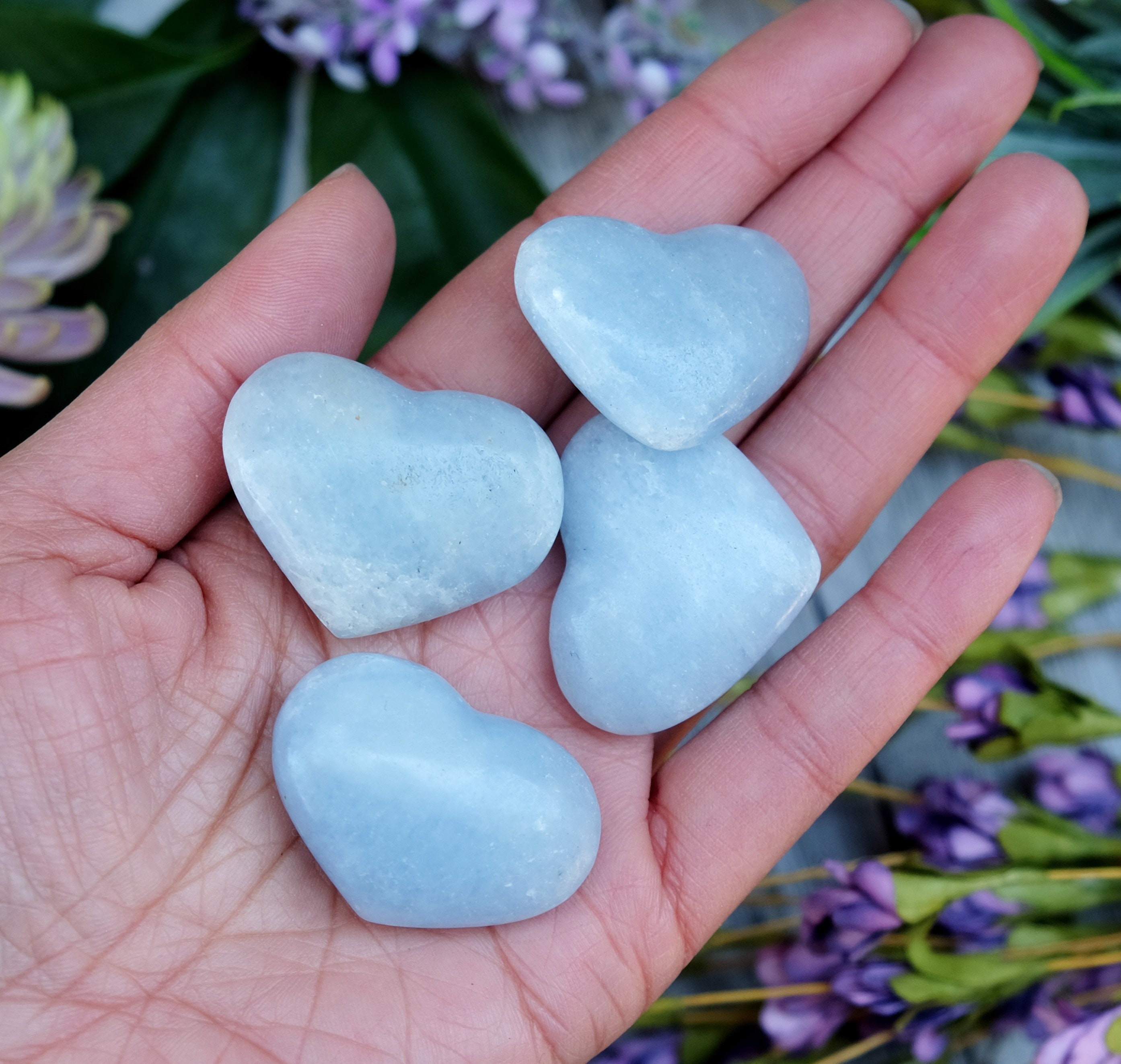 Blue Calcite Hearts Blue Calcite Hearts