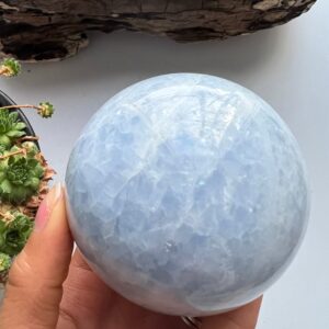 Large Blue Calcite Sphere, Polished Crystal Ball (7.1cm) Large Blue Calcite Sphere, Polished Crystal Ball (7.1cm)