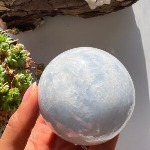 Large Polished Blue Calcite Sphere, Crystal Ball (6cm) Large Polished Blue Calcite Sphere, Crystal Ball (6cm)