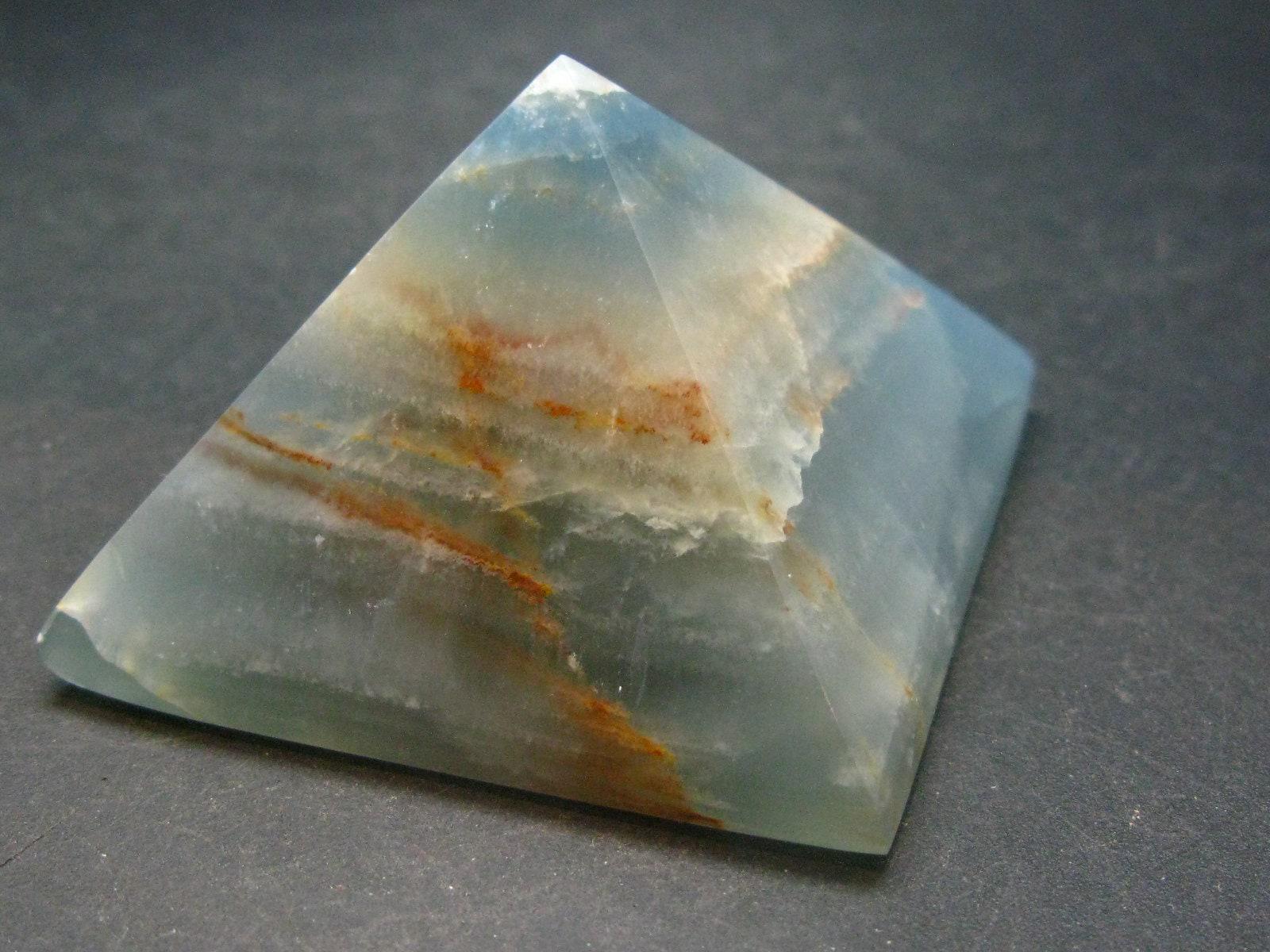 Lemurian Aquatine Blue Calcite Pyramid - 2.3" - 151.84 Grams