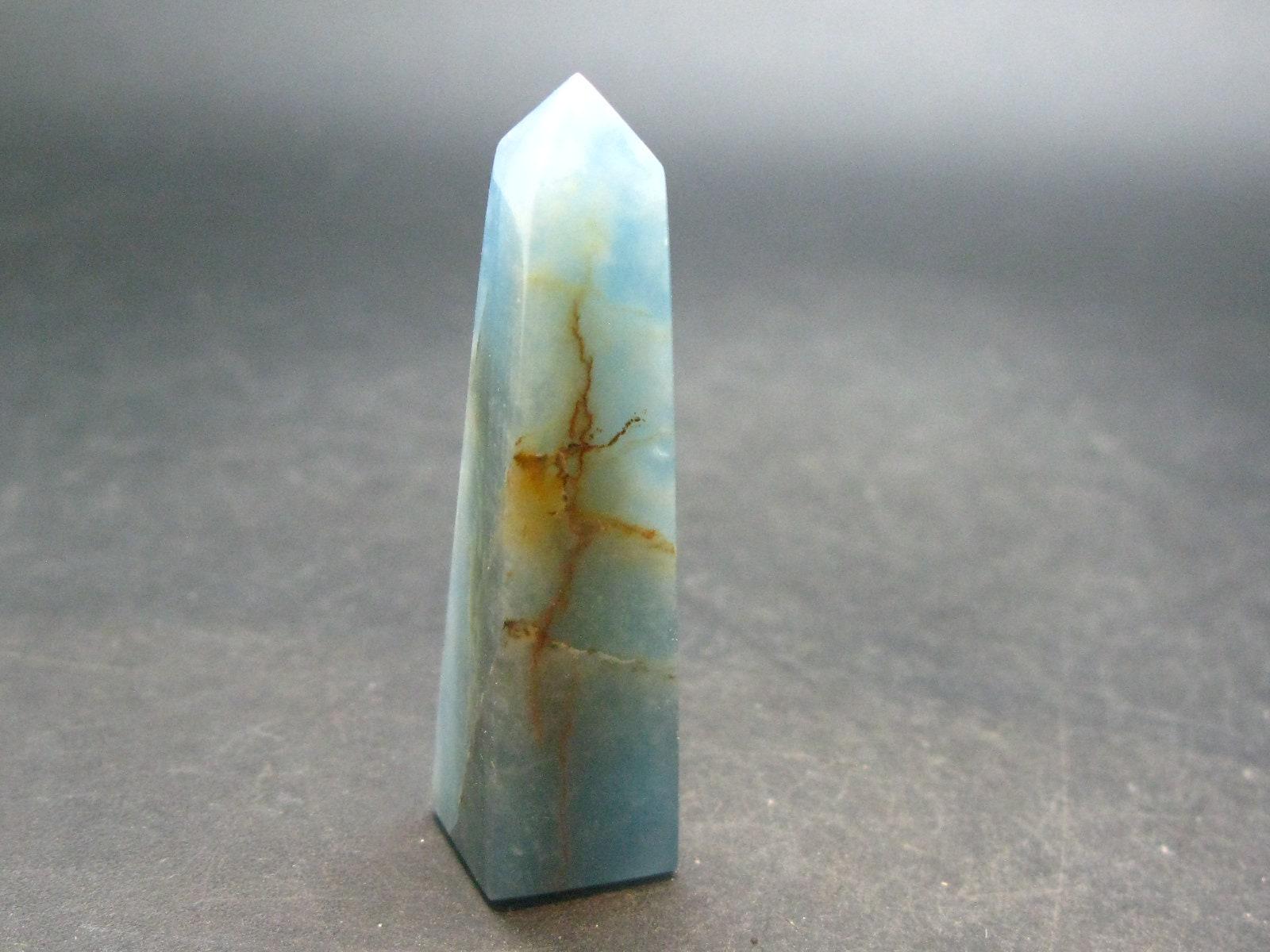 Nice Lemurian Aquatine Blue Calcite Obelisk Pyramid From Argentina - 1.9" - 15.28 Grams