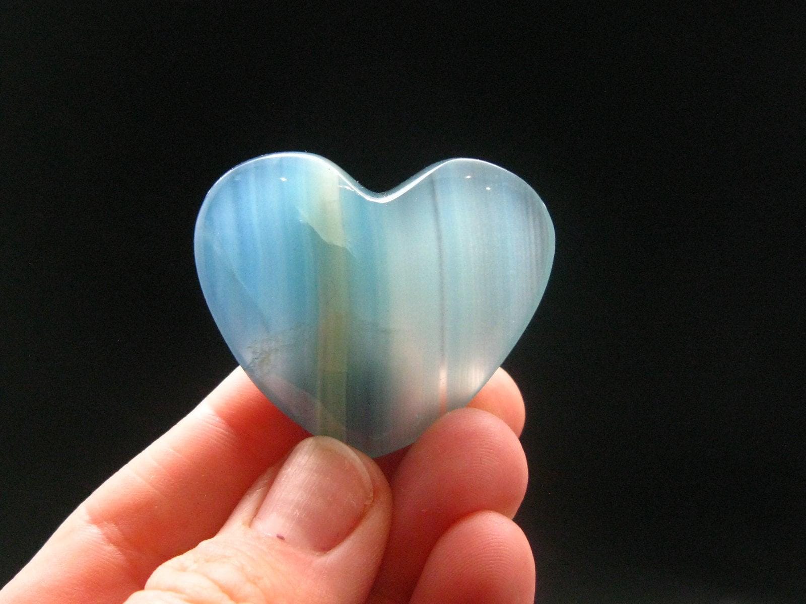 Nice Lemurian Aquatine Blue Calcite Heart From Argentina - 1.3" - 20.51 Grams