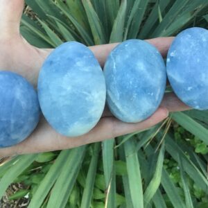 Blue Calcite Palm Stone 2”-2.25” Blue Calcite Palm Stone 2”-2.25”