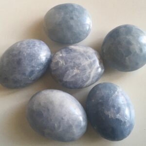 Blue Calcite Palm Stone: Large Relaxing Healing Crystal