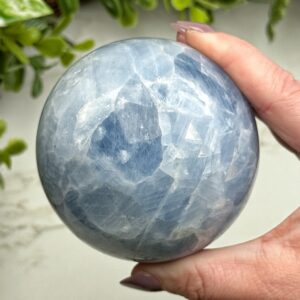 Blue Calcite Sphere | 634g | - #2 (polished Blue Crystal Ball, Healing Stone, Throat Chakra, Calming) Blue Calcite Sphere | 634g | - #2 (polished Blue Crystal Ball, Healing Stone, Throat Chakra, Calming)