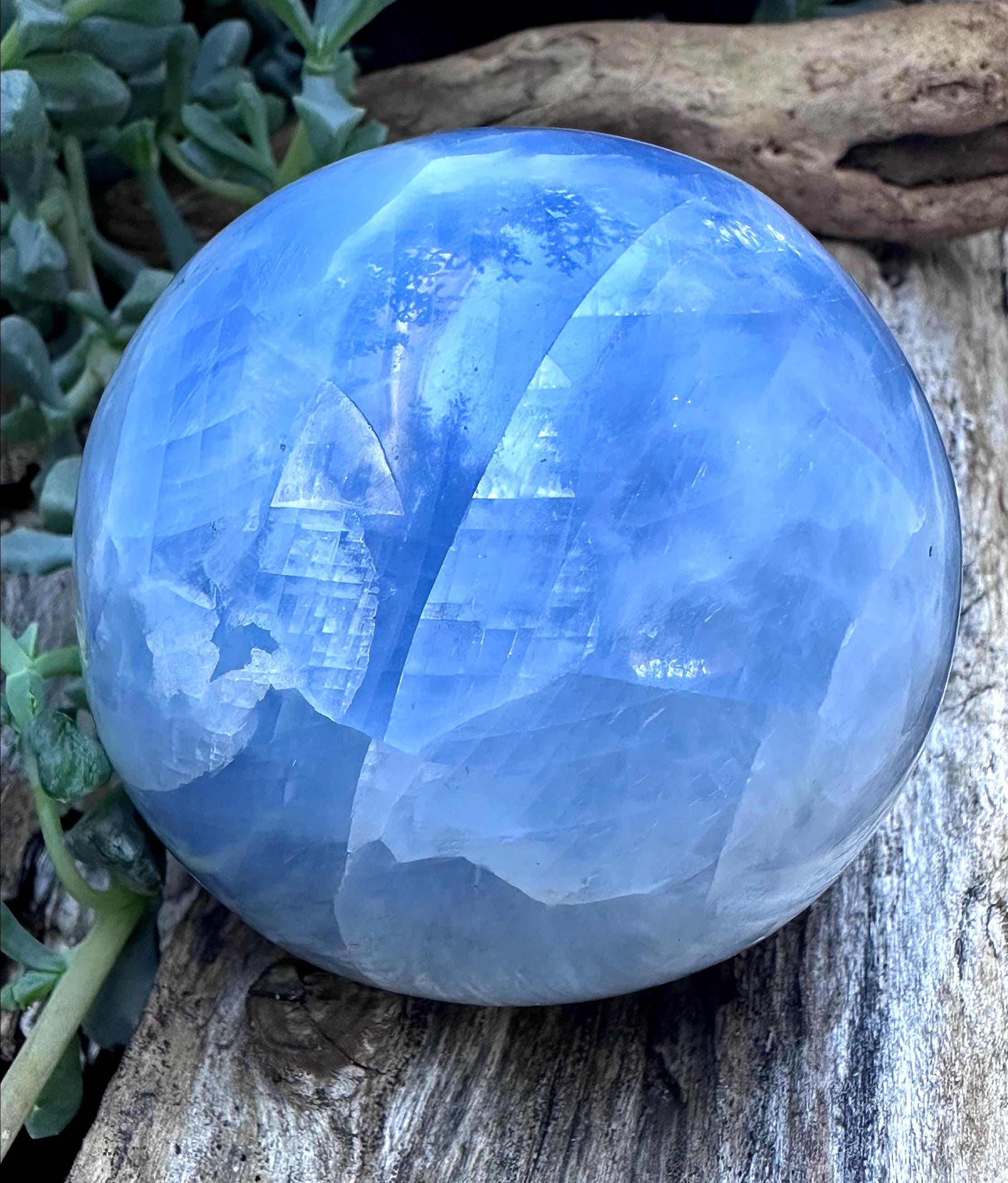Blue Calcite Sphere, Crystal Healing Stone