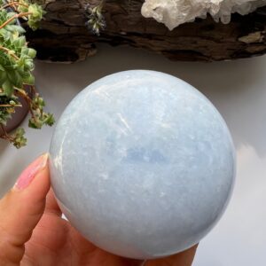 Polished Blue Calcite Sphere, Crystal Ball (6.3cm) Polished Blue Calcite Sphere, Crystal Ball (6.3cm)