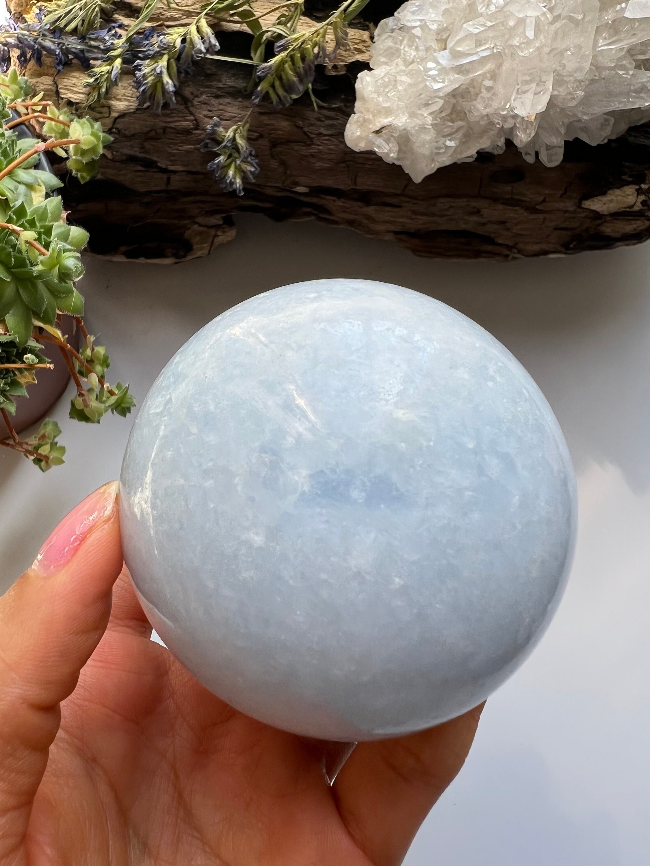 Polished Blue Calcite Sphere, Crystal Ball (6.3cm)