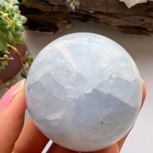 Polished Blue Calcite Sphere, Calming Crystal Ball (4.6cm) Polished Blue Calcite Sphere, Calming Crystal Ball (4.6cm)
