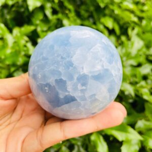Xxl Blue Calcite Crystal Sphere: Polished Gemstone (71mm) 433g Xxl Blue Calcite Crystal Sphere: Polished Gemstone (71mm) 433g