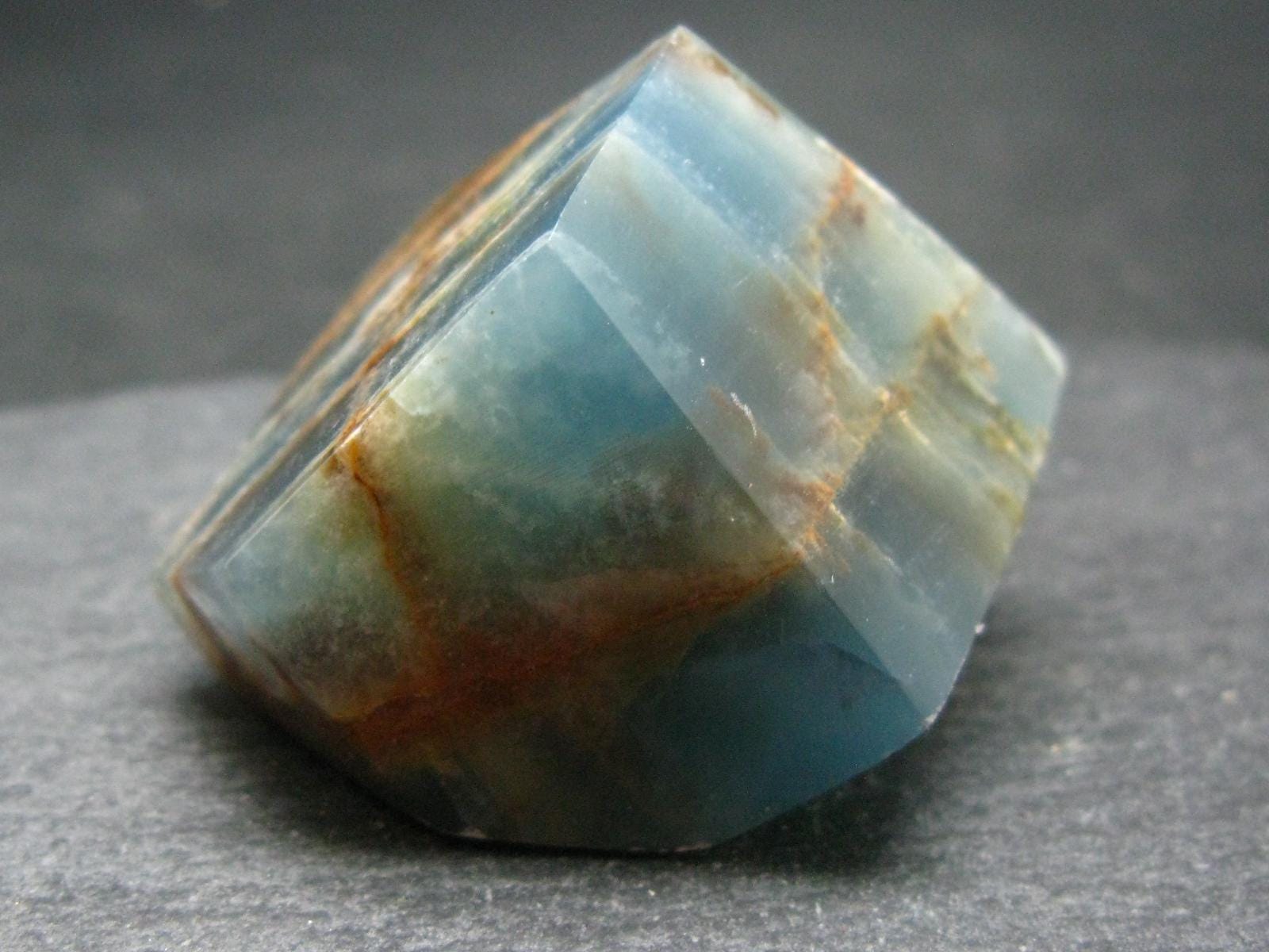 Aquatine Blue Calcite Tumbled Stone From Argentina - 1.8"- 43.39 Grams