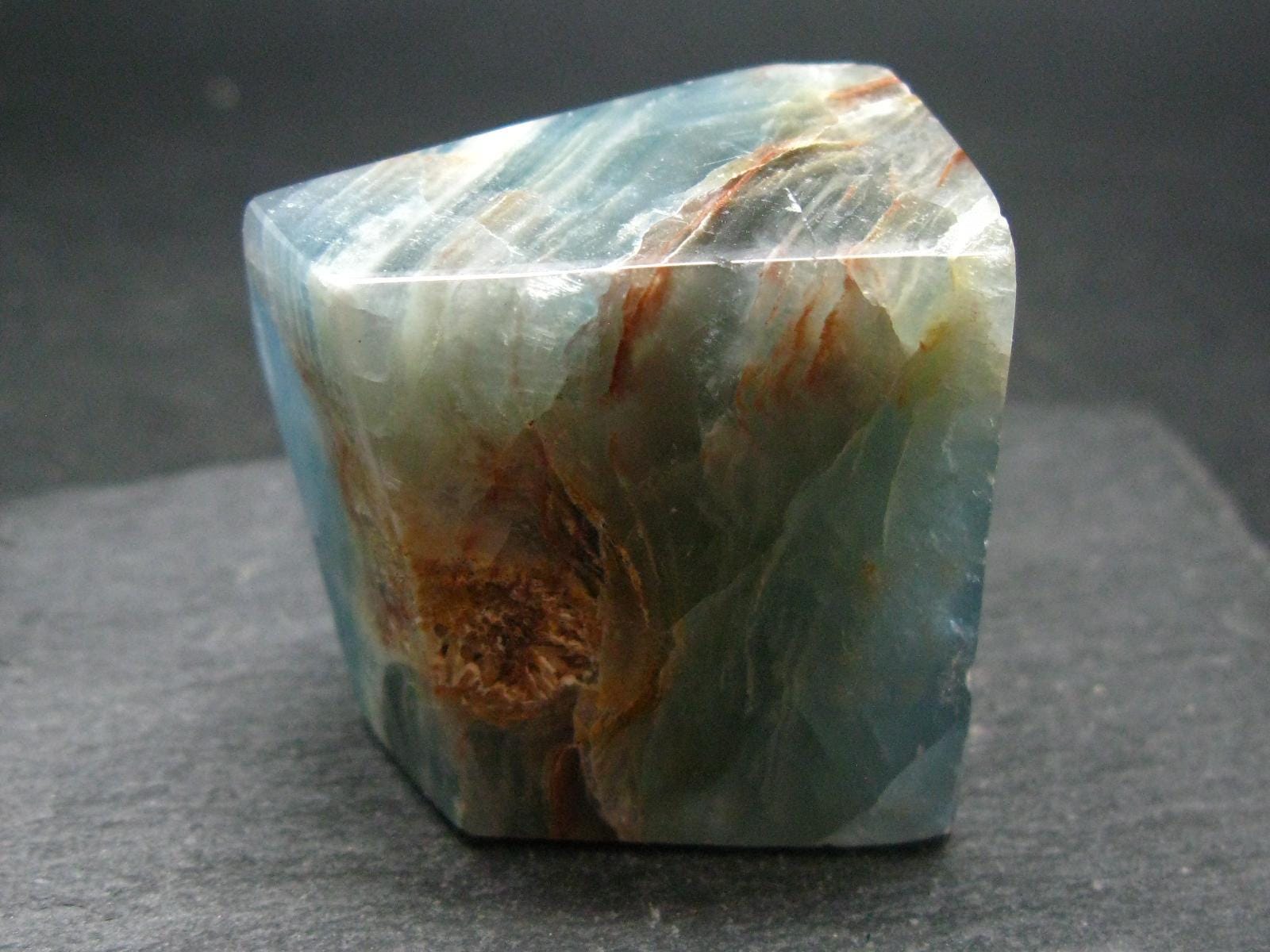 Aquatine Blue Calcite Tumbled Stone From Argentina - 1.4"- 68.66 Grams