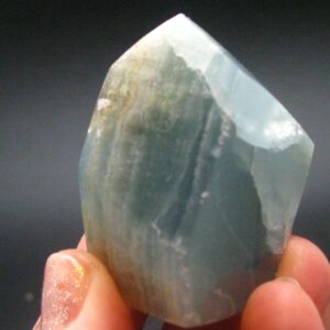 Aquatine Blue Calcite Tumbled Stone From Argentina - 1.7"- 58.39 Grams