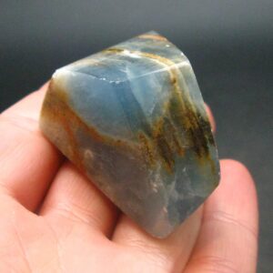 Aquatine Blue Calcite Tumbled Stone From Argentina - 1.5"- 43.68 Grams