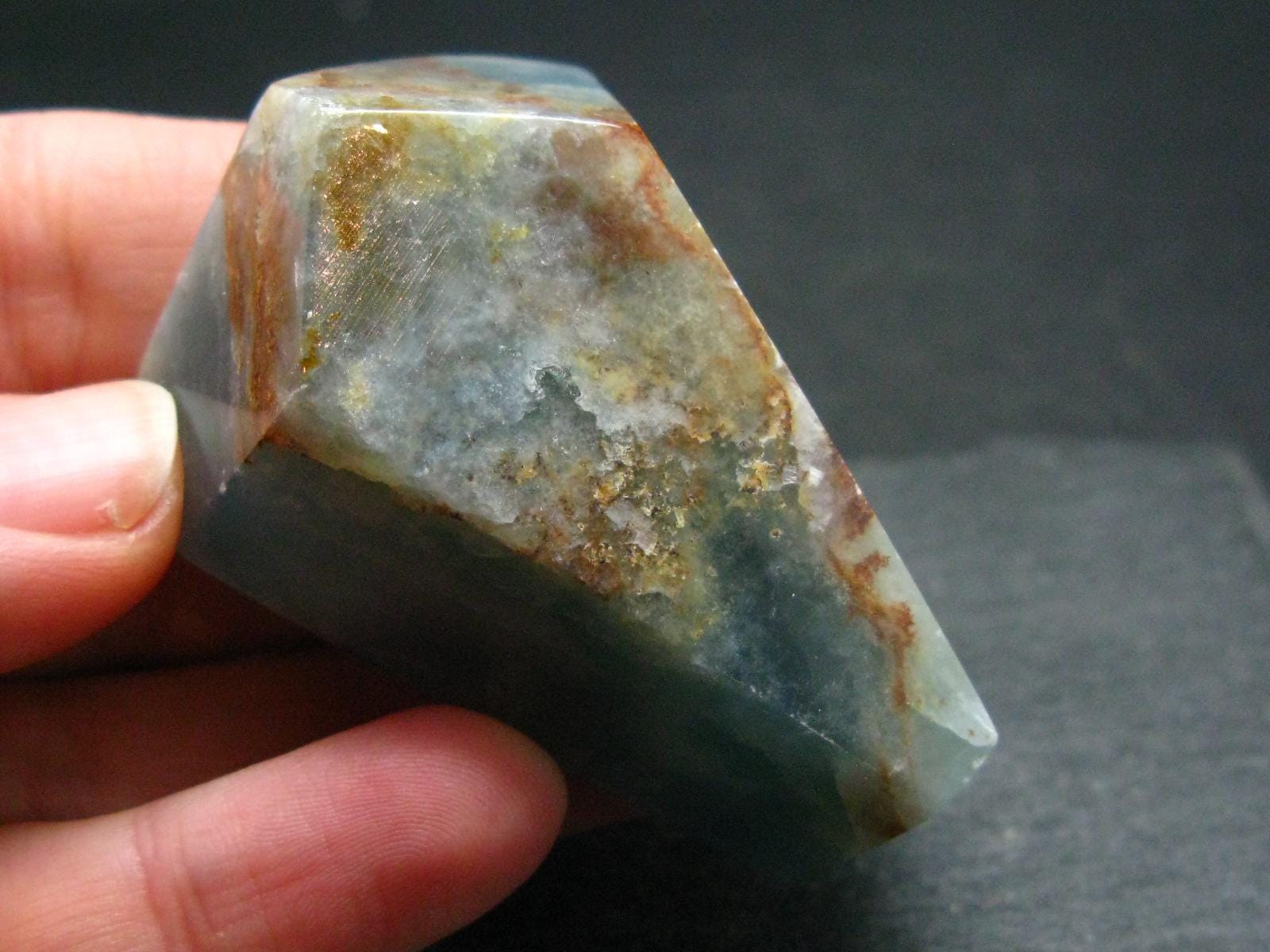 Aquatine Blue Calcite Tumbled Stone From Argentina - 2.0"- 56.25 Grams