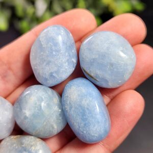 Blue Calcite Tumbled Crystal, Calcite Stone Specimen
