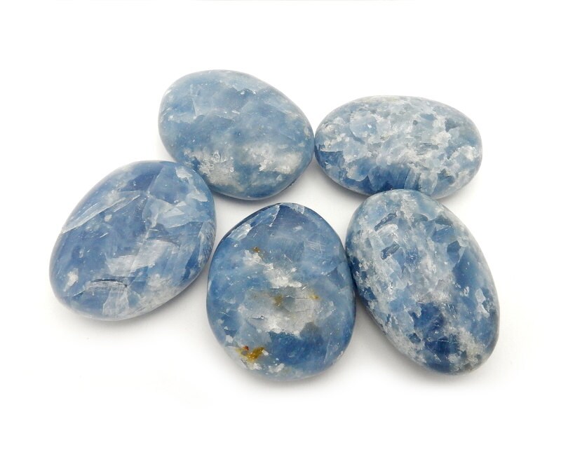 Large Calcite Polished Stone - Blue Calcite Slabs - Chakra - Reiki - Tumbled Stones (rk200box26-1)