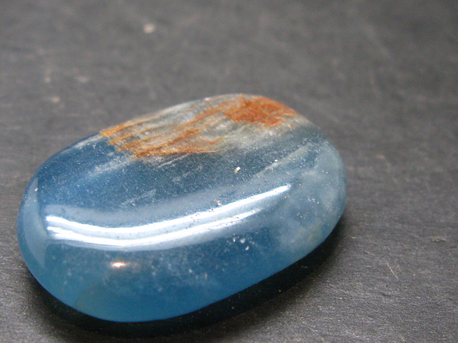 Nice Lemurian Aquatine Blue Calcite Tumbled From Argentina - 1.3" - 12.71 Grams