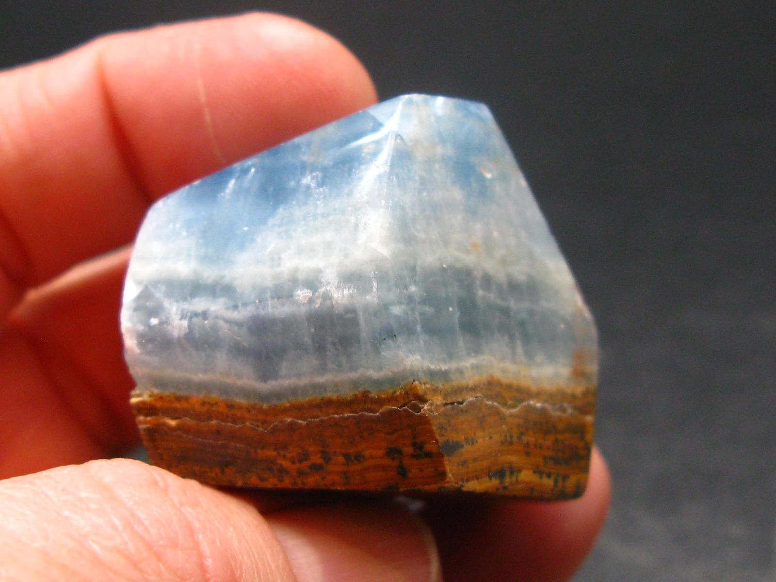 Nice Lemurian Aquatine Blue Calcite Tumbled From Argentina - 1.4" - 35.42 Grams