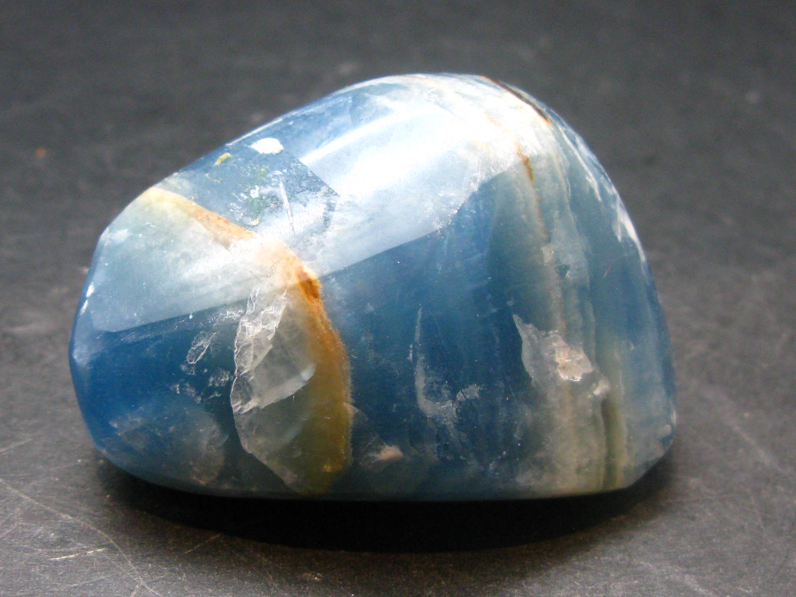 Nice Lemurian Aquatine Blue Calcite Tumbled From Argentina - 1.9" - 61.35 Grams
