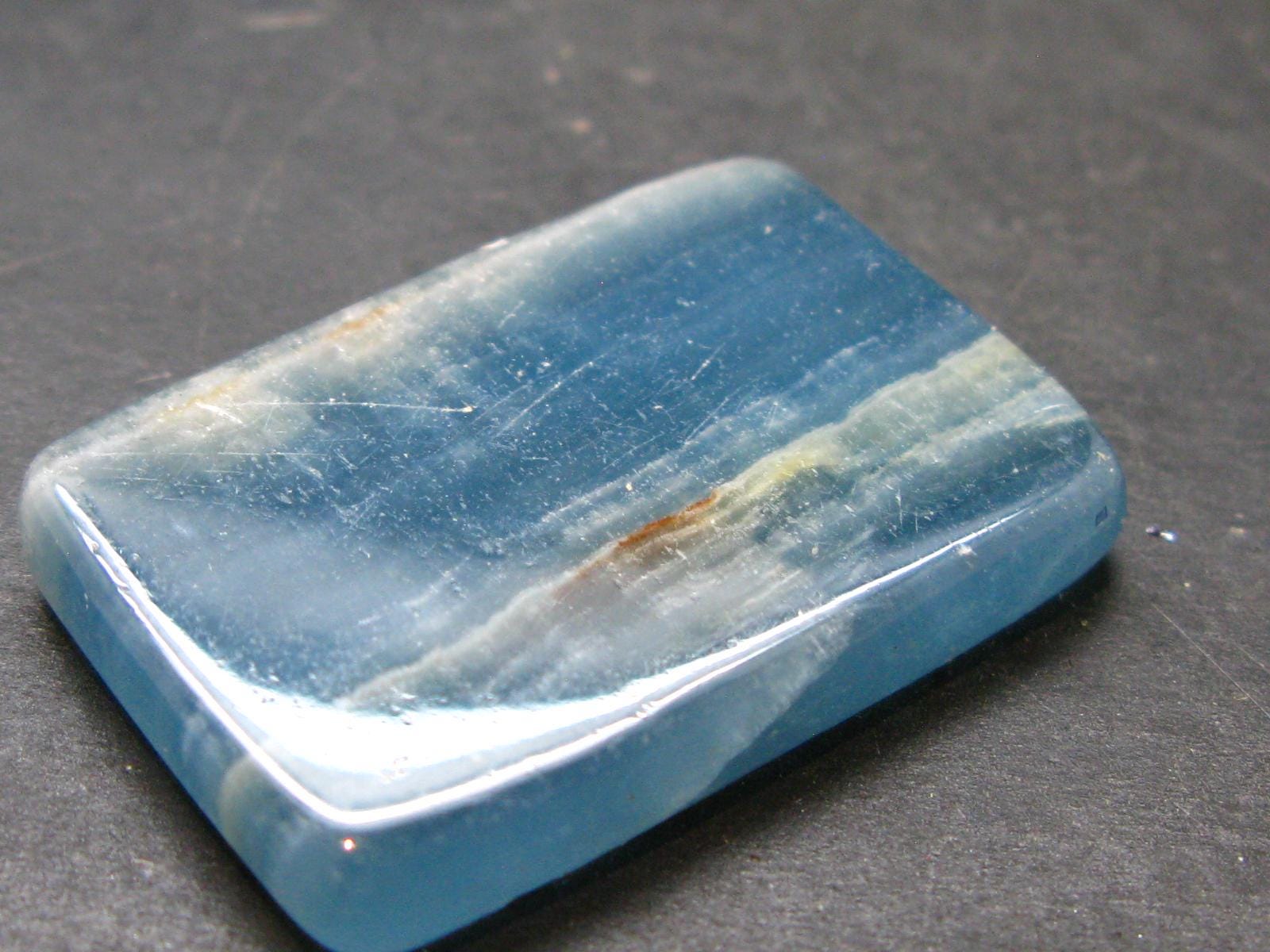 Nice Lemurian Aquatine Blue Calcite Tumbled From Argentina - 1.4" - 15.33 Grams