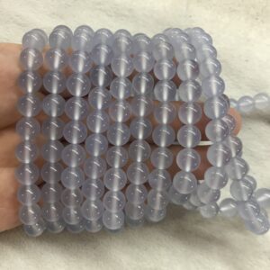 Genuine Blue Chalcedony 8.5mm Round Natural Gemstone Beads Finished Jewelry Bracelet Supply - 1piece