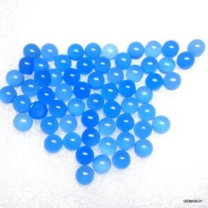 10 Aaa Blue Chalcedony Cabochons: Round Gemstones (4-6mm)