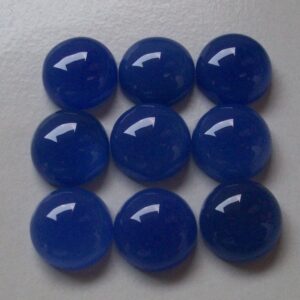 12mm Deep Blue Chalcedony Cabochon: Aaa Gemstone