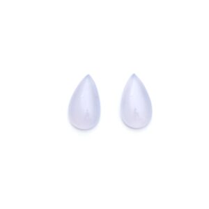 AAA Quality Natural Blue Chalcedony Smooth Pear Cabochon Gemstone | 18x31 mm | Gemstone Cabochon | Pair ( 2 Pieces )