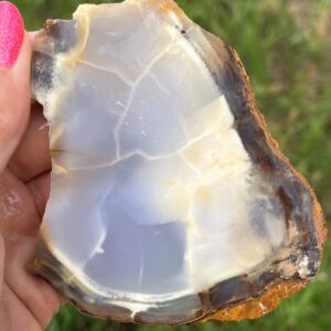 Blue Chalcedony Lapidary Slab natural stone not polished for cabochons