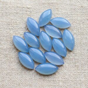 Natural Chalcedony Marquise Shape Cabochon  AAA Blue Chalcedony Smooth Marquise Flat Back Calibrated Wholesale Gemstones  All Size Available