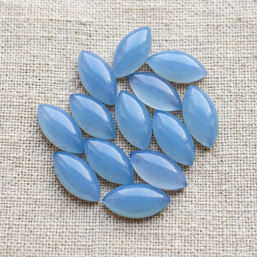 Natural Chalcedony Marquise Shape Cabochon Aaa Blue Chalcedony Smooth Marquise Flat Back Calibrated Wholesale Gemstones All Size Available Natural Chalcedony Marquise Shape Cabochon Aaa Blue Chalcedony Smooth Marquise Flat Back Calibrated Wholesale Gemstones All Size Available