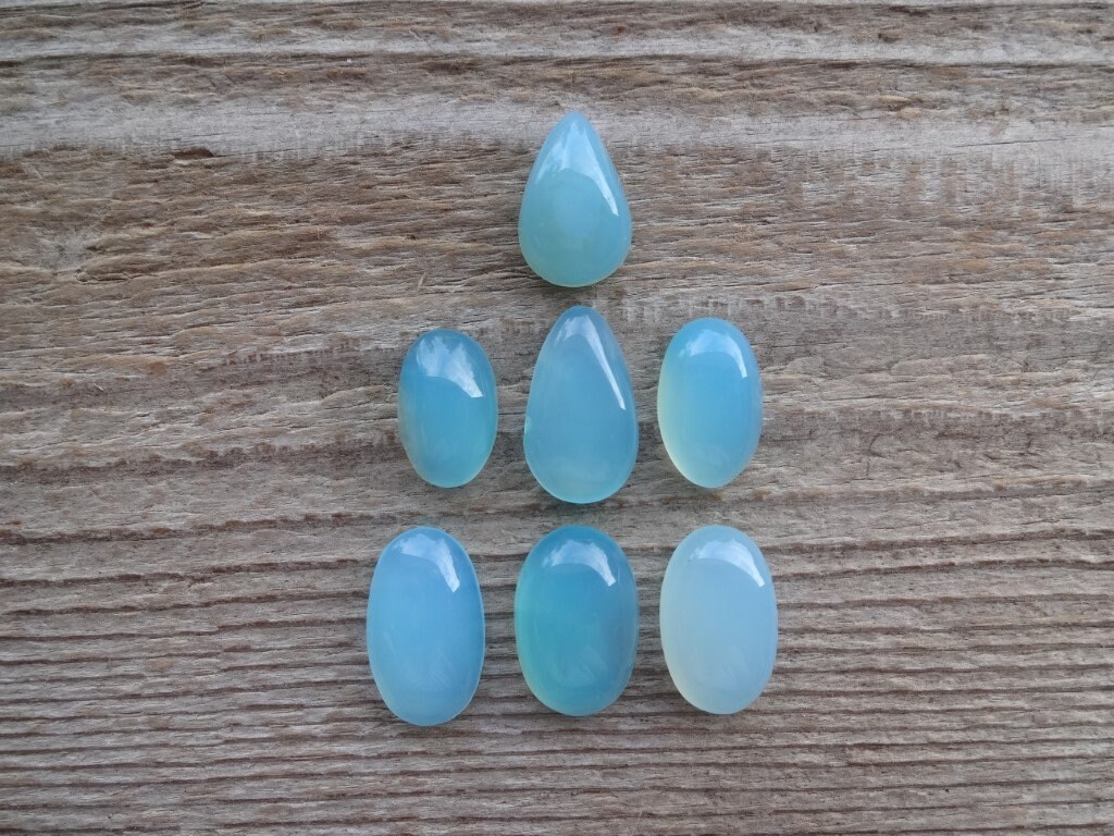 Blue Chalcedony Cabochon, Natural Chalcedony Smooth Cabochon Gemstone