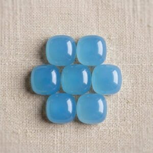 Natural Chalcedony Square Shape Cabochon AAA+ Blue Chalcedony Smooth Cushion Calibrated Gemstone For Jewelry Making  All Sizes Available