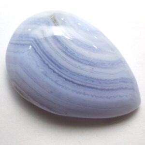 Blue Chalcedony Cabochon Pear Drop Natural Africa Lovely Stone Rare Find Malawi Hand Cut Lapidary Cornflower Lilac Sky Periwinkle Quality
