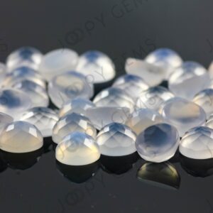 Blue Chalcedony Rose Cut Cabochon 6mm Round - Per Stone