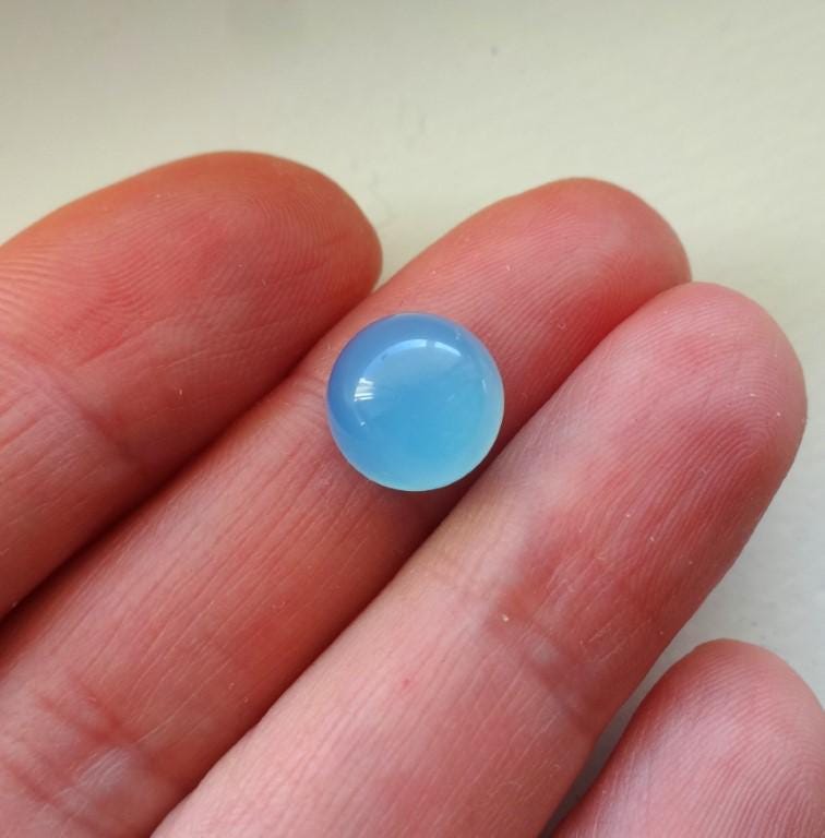 Blue Chalcedony Small Round Cabochon 10x5mm