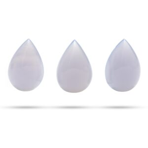 Blue Chalcedony Smooth Pear Cabochon Gemstone, 20x30 mm, Chalcedony Cabochons, Blue Chalcedony Pear Jewelry Making Gemstone, 3 Pieces