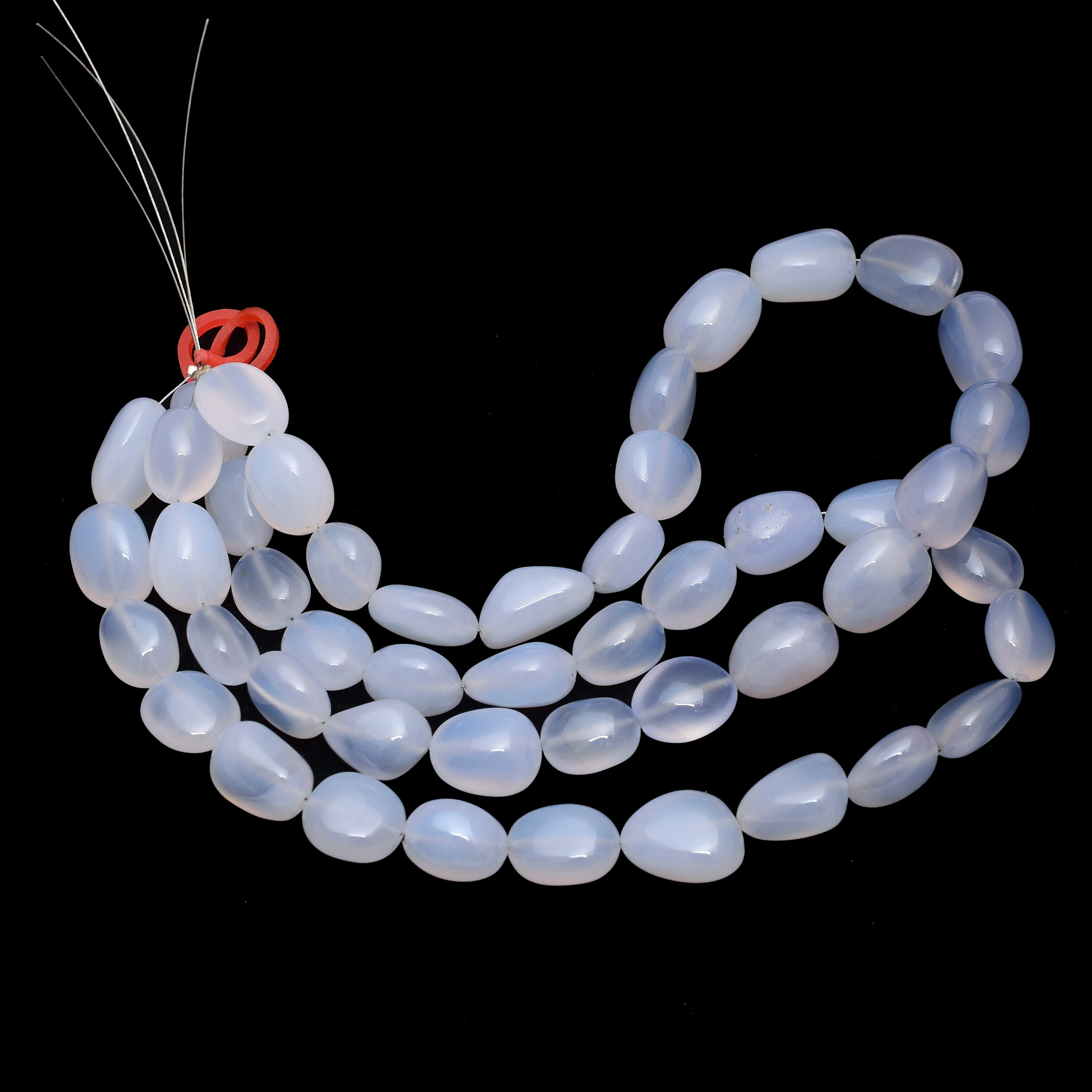 Aaa+ Blue Chalcedony Gemstone Smooth Nuggets Beads | 12inch Strand | Natural Chalcedony Semi Precious Gemstone Tumbled Beads