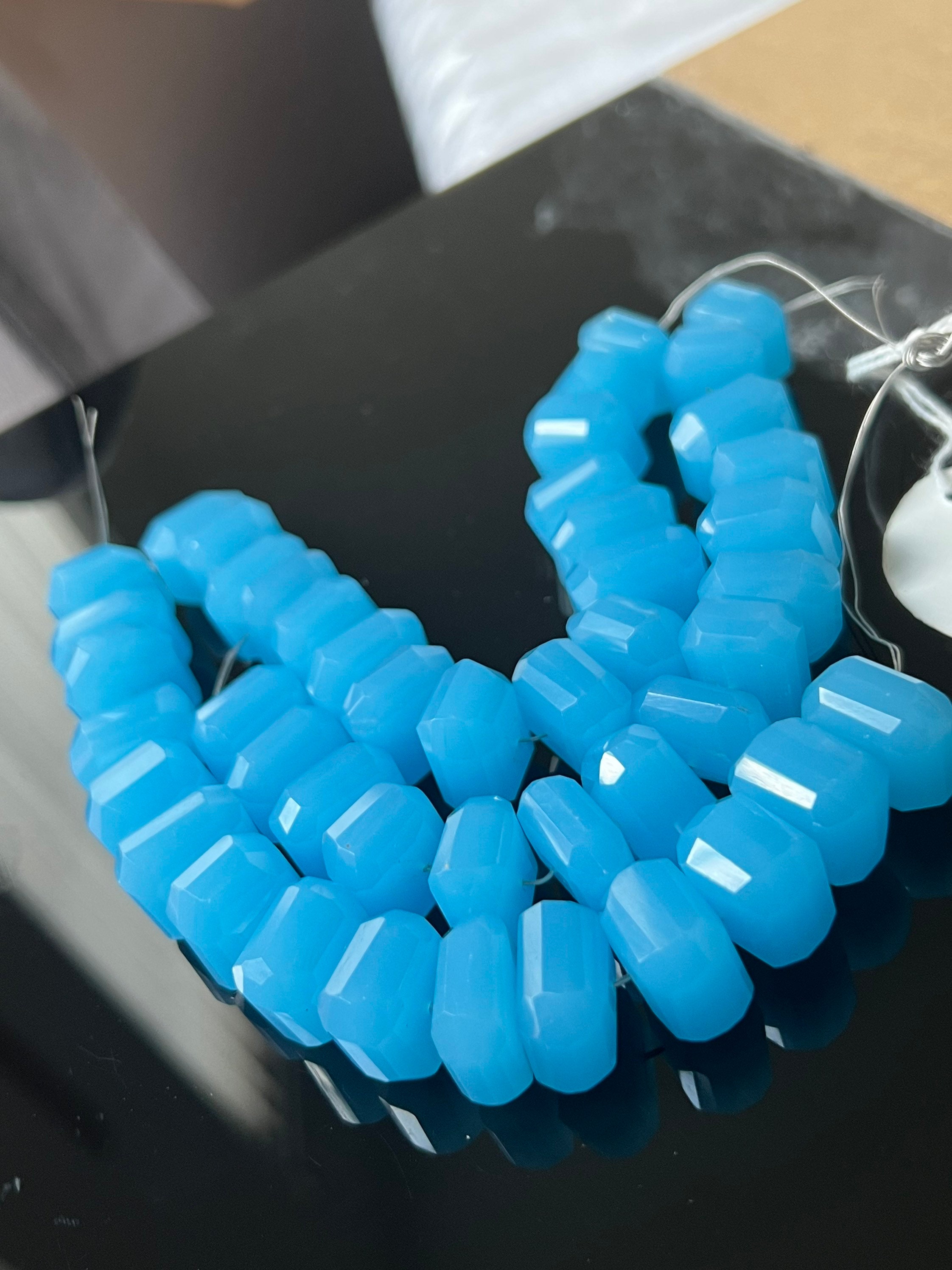 Bright Blue Chalcedony Colored Chunky Nuggets