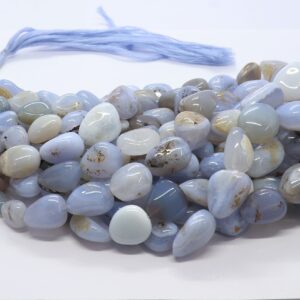 Natural Blue Chalcedony Smooth Nuggets, 6-18 Mm Chalcedony Gemstone Beads Blue Chalcedony Plain Tumble Jewelry Making, Chalcedony Nuggets