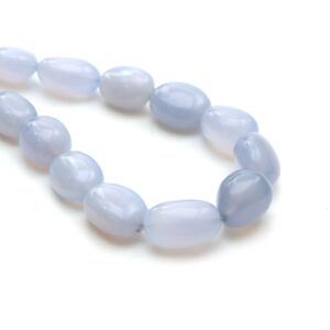 Blue Chalcedony Smooth Tumble Beads, 13x15.5 Mm To 16x24 Mm, Plain Chalcedony Beads, Tumble Shape Beads, 20 Inches Strand, Price Per Strand