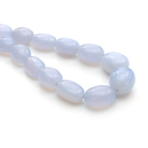 Blue Chalcedony Smooth Tumble Beads, 12x17 Mm To 17x23 Mm, Plain Chalcedony Beads, Tumble Shape Beads, 20 Inches Strand, Price Per Strand