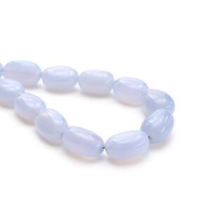 Blue Chalcedony Smooth Tumble Beads, 10x13 Mm To 16x23 Mm, Plain Chalcedony Beads, Tumble Shape Beads, 19 Inches Strand, Price Per Strand