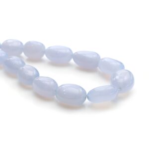 Blue Chalcedony Smooth Tumble Beads, 10.5x14 Mm To 16x21 Mm, Plain Chalcedony Beads, Tumble Shape Beads, 20 Inches Strand, Price Per Strand