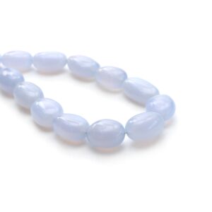 Blue Chalcedony Smooth Tumble Beads, 14x18 Mm To 16x20 Mm, Plain Chalcedony Beads, Tumble Shape Beads, 20 Inches Strand, Price Per Strand