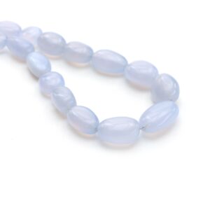 Blue Chalcedony Smooth Tumble Beads, 8x13 Mm To 15x25 Mm, Plain Chalcedony Beads, Tumble Shape Beads, 20 Inches Strand, Price Per Strand