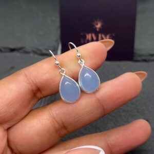 Blue Chalcedony 925 Sterling Silver Hook Earring Blue Chalcedony 925 Sterling Silver Hook Earring
