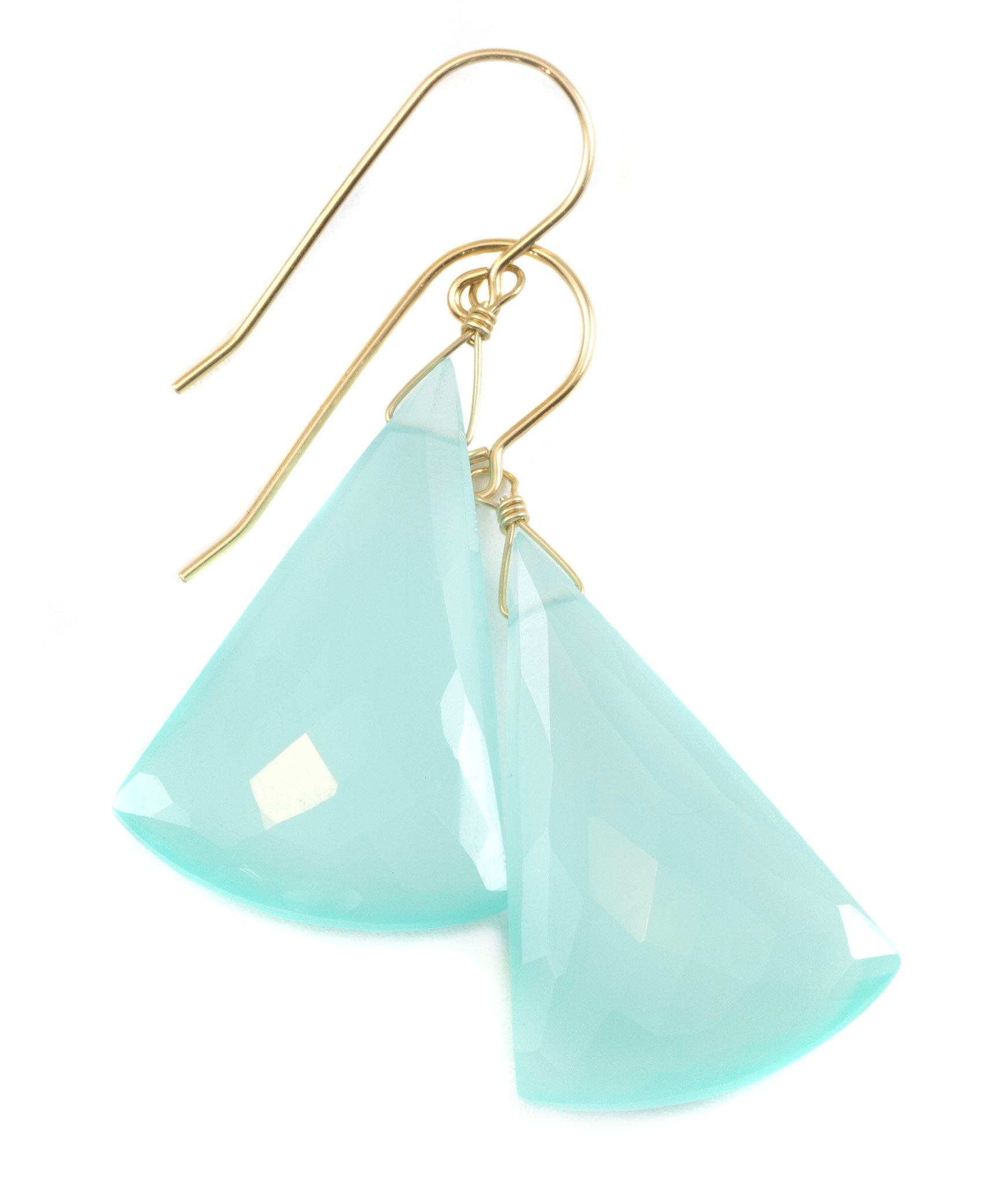Aqua Blue Chalcedony Earrings 14k Solid Gold Or Filled Or Sterling Silver Teardrop Triangle Faceted Soft Pale Blue Long Large Drops 2 Inch Aqua Blue Chalcedony Earrings 14k Solid Gold Or Filled Or Sterling Silver Teardrop Triangle Faceted Soft Pale Blue Long Large Drops 2 Inch