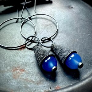 Blue Chalcedony Earrings, Dangle Earrings, Blue Stone Earrings